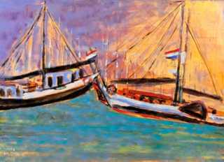 Acryl schilderij, Maya Wildevuur, Hoorn, 2003